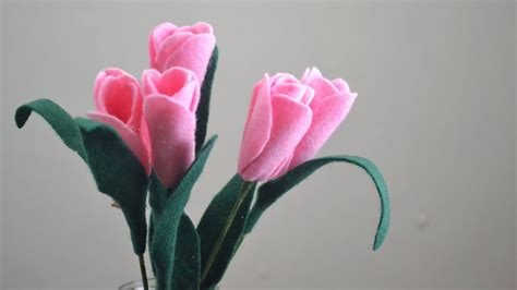 Tutorial Membuat Bunga Tulip dari Kain Flanel